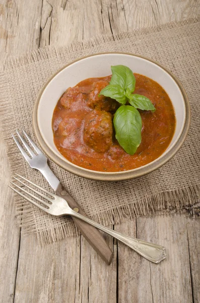 Italian meatballs in tomato sauce — Stock Photo, Image