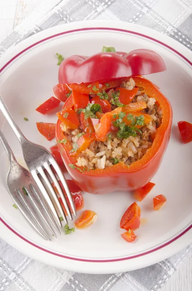 Stuffed bell pepper with rice — Stock Photo, Image