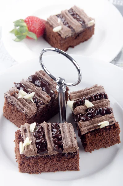 Čerstvé Domácí čokoládový dort — Stock fotografie