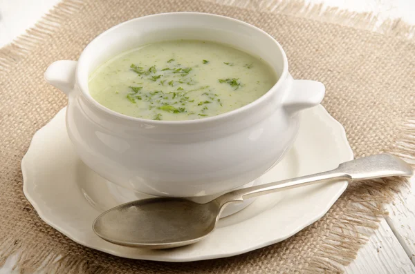 Broccoli cream soup with parsley — Stock Photo, Image