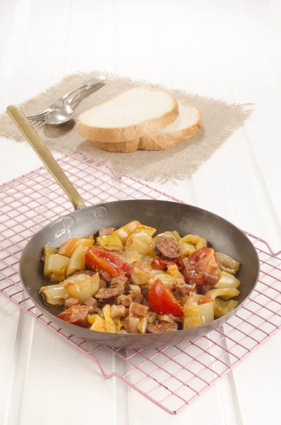 Hungarian letcho in a pan — Stock Photo, Image