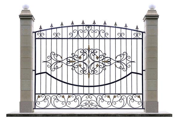 Декоративный забор со столбом
.