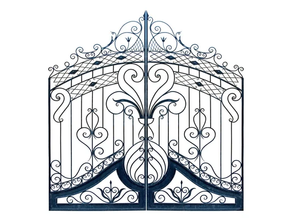 Old Time Forged Decorative Gates Isolated White Background — Stock Photo, Image