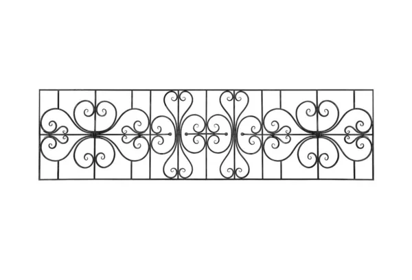 Old Wrought Iron Barrier Isolated White Background — Stockfoto