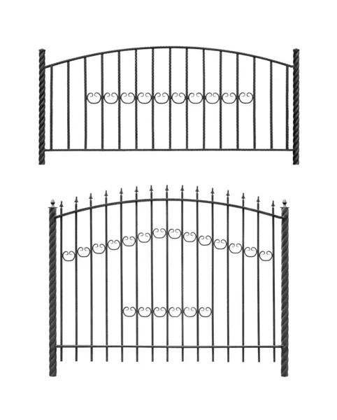 Низкие Высокие Заборы Старом Стиле Изолированный Белом Фоне Стоковое Фото