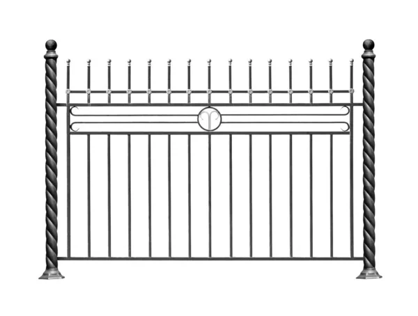 Welding Iron Decorative Fence Fence Modern Style Isolated White Background — Stock Photo, Image