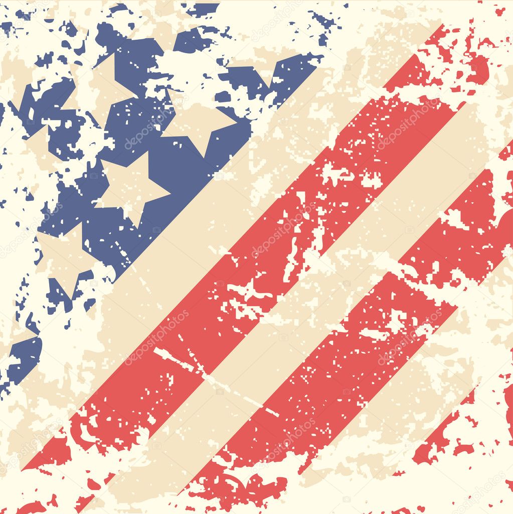 Retro Background with American Flag