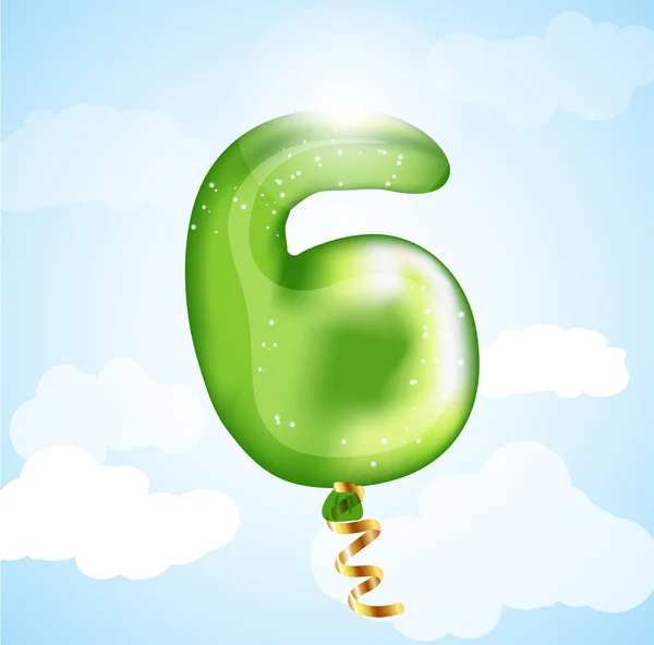 Number six balloon — Stock Vector