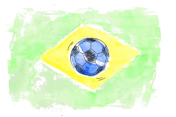 축구공과 브라질의 국기 — 스톡 벡터