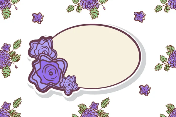 Retro frame met bloemen — Stockvector