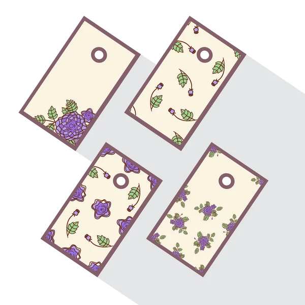 Uppsättning banners med blommor — Stock vektor