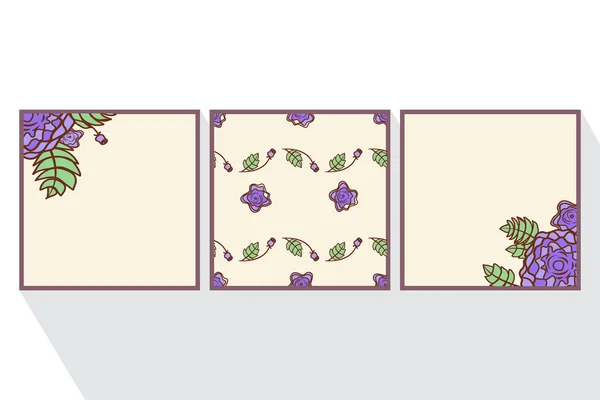 Conjunto de pancartas con flores — Vector de stock