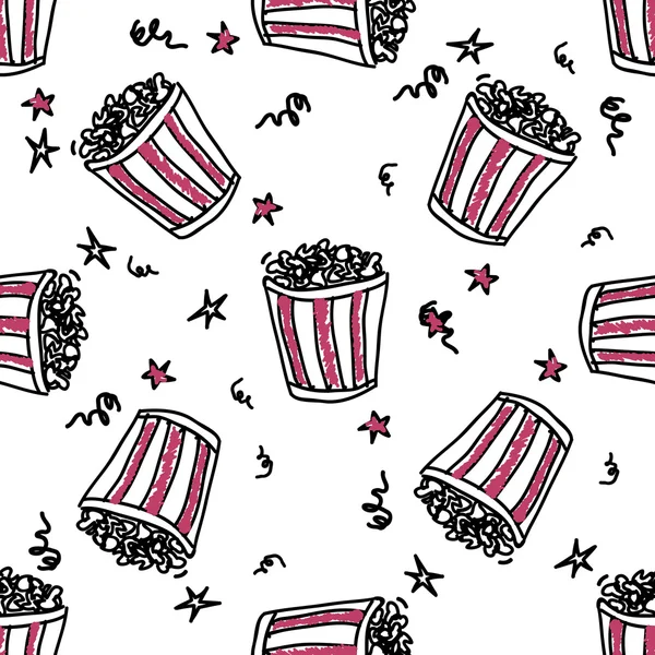 Doodle pop corn backets — Stock Vector