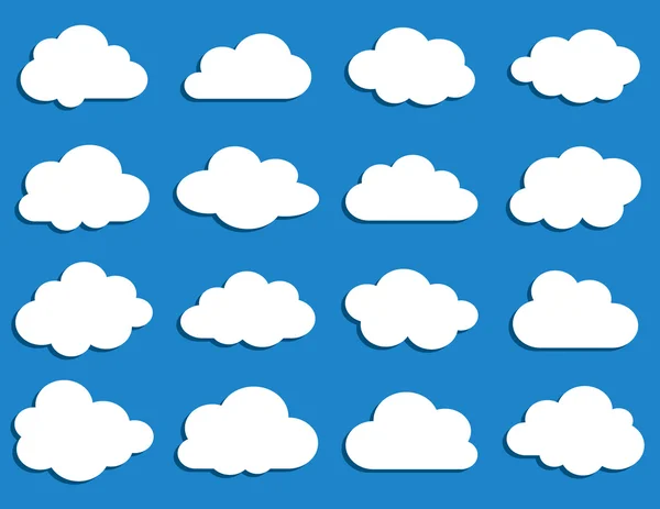 Colección de nubes vectoriales — Vector de stock