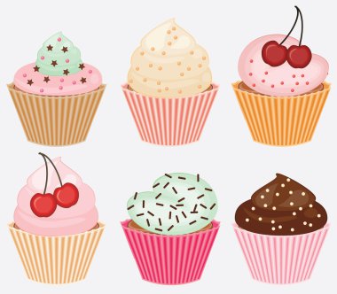 vektör cupcakes topluluğu