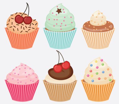 vektör cupcakes topluluğu