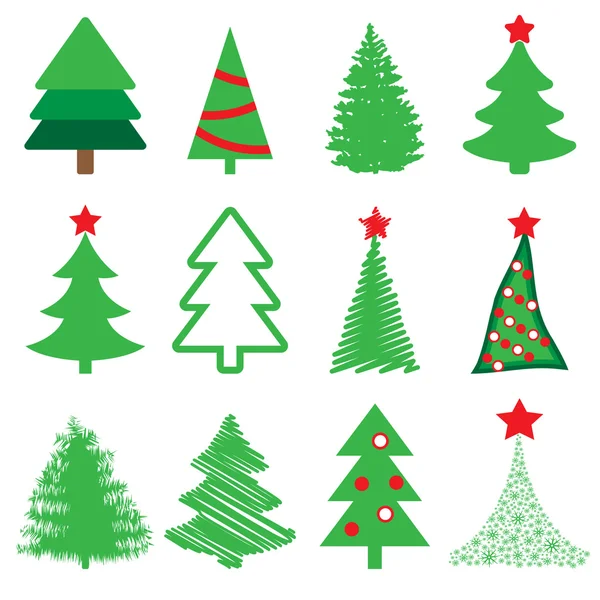 Collection of vector spruce — Stock Vector