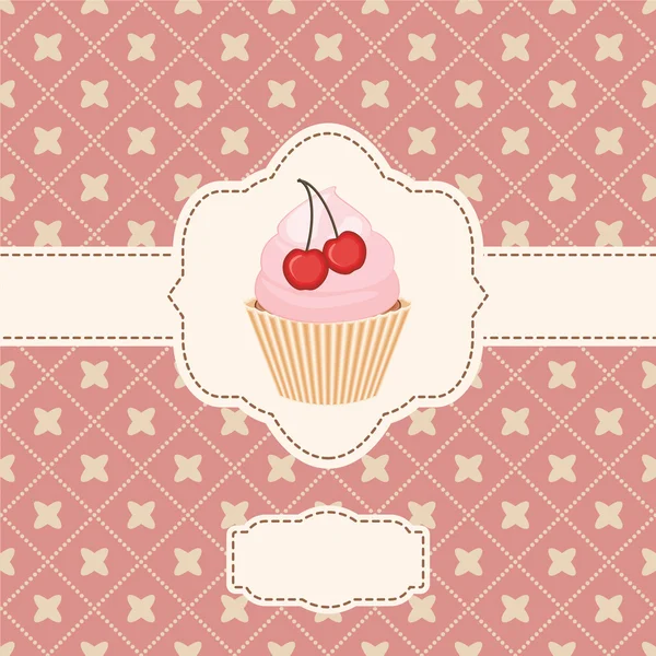 Invitación vectorial con capcake — Vector de stock