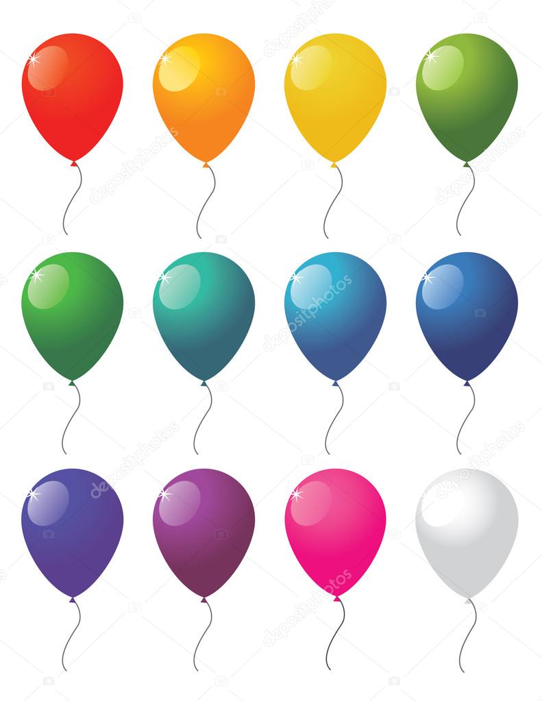 Collection of colorful vector balloons