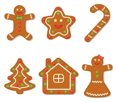 vektör toplama gingerbread şekiller