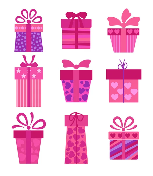 Colección de cajas presentes vectoriales — Vector de stock