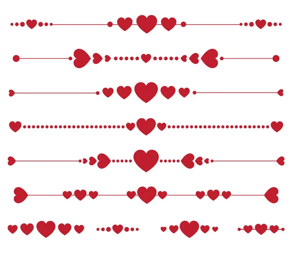 Collection of vector valentine monograms with hearts — Stock Vector