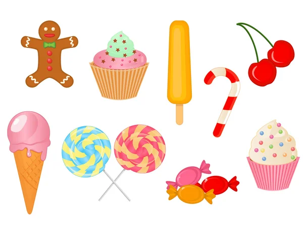 Vector collection of sweets — Stock Vector