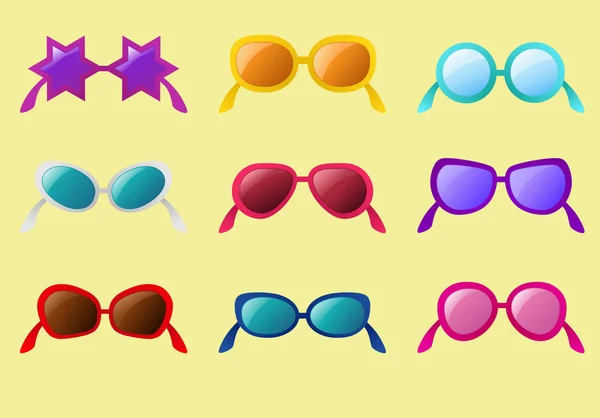 Ensemble vectoriel de lunettes de soleil — Image vectorielle