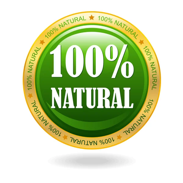 Badge vectoriel 100 % naturel — Image vectorielle