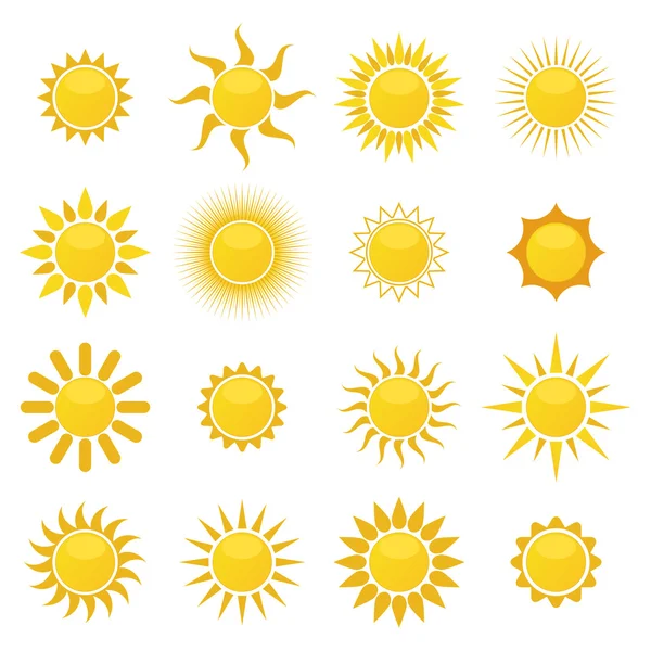 Set of sun. Vector — Stock Vector