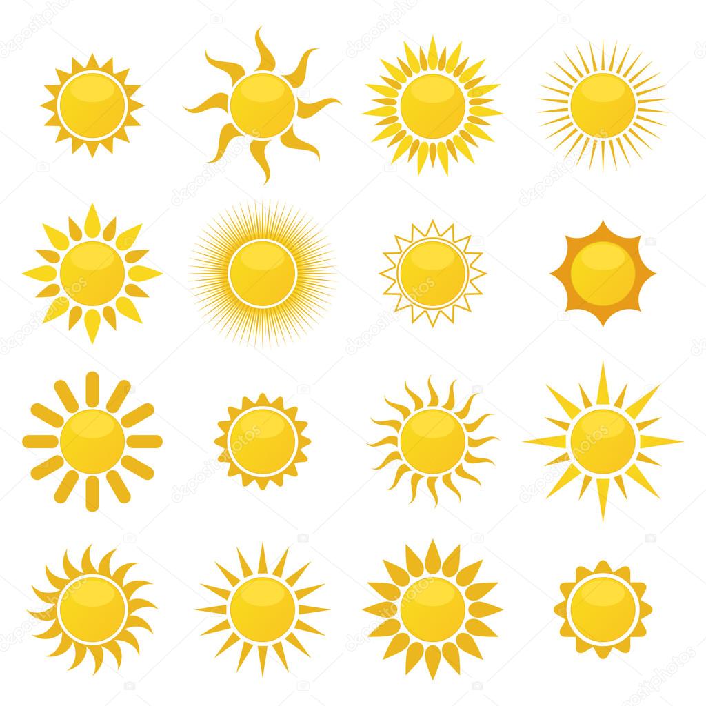 Set of sun. Vector