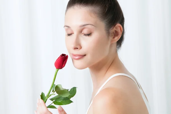 Young Woman with a Rose Stock Picture