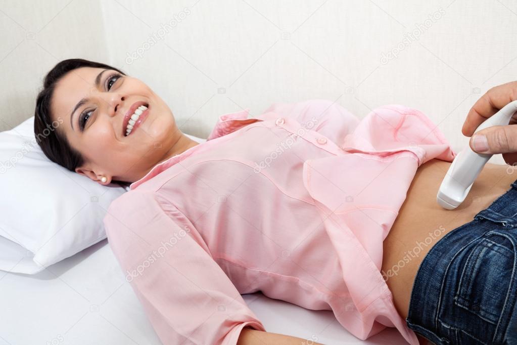 Female Having An Abdomen Ultrasound