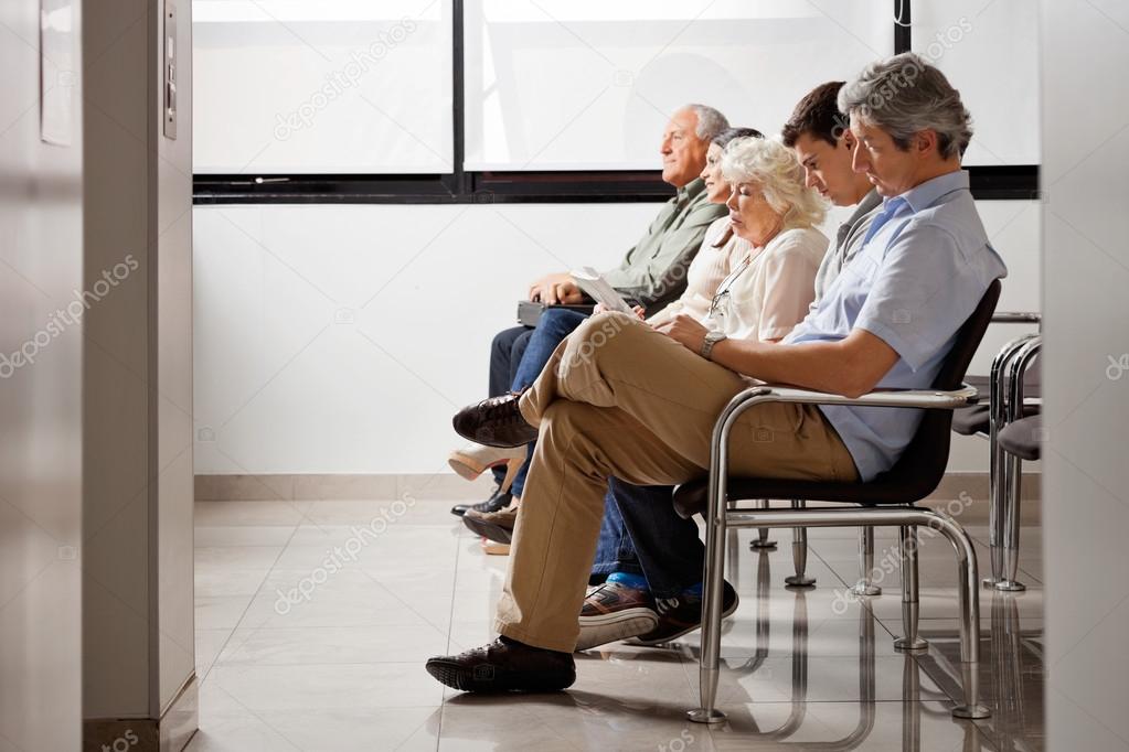 Waiting For Doctor In Hospital Lobby