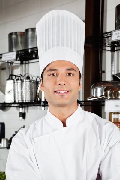 Happy Young Chef In Kitchen Stock Picture