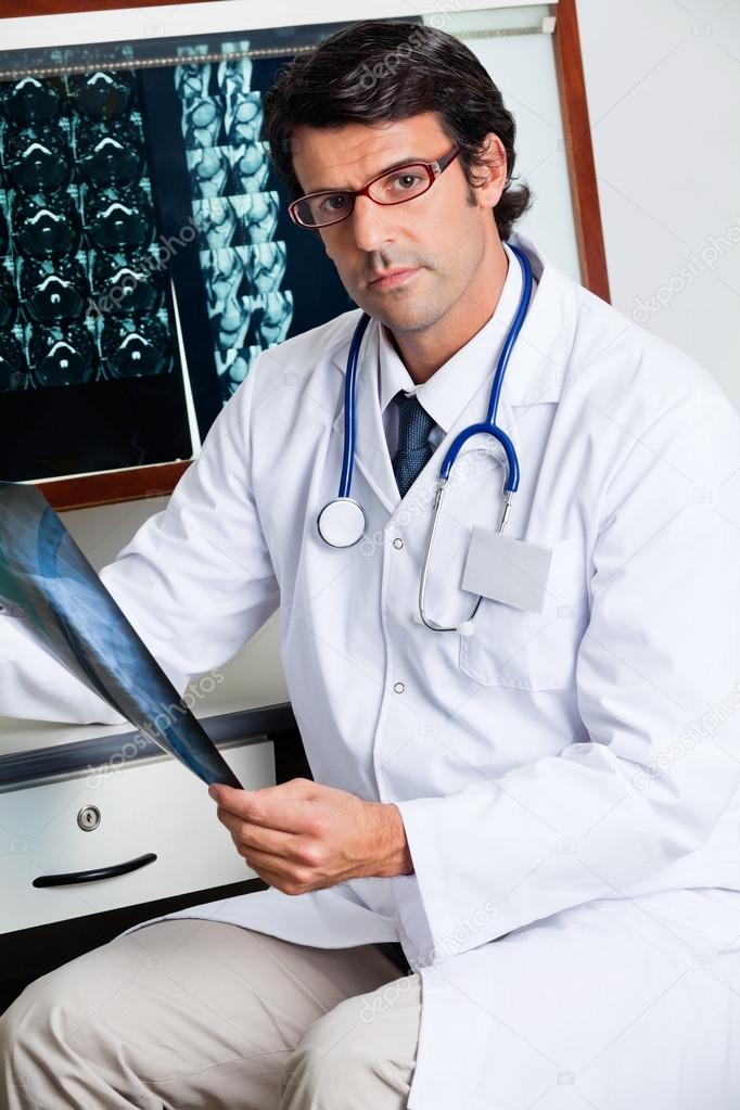 Radiologist Holding X-ray