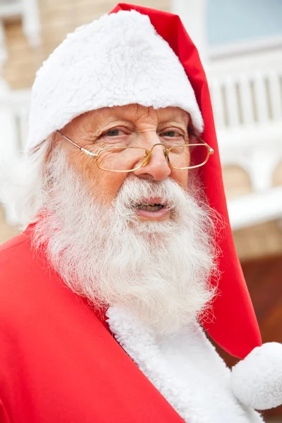 Santa Claus Wearing Glasses Outdoors — Stock Photo, Image