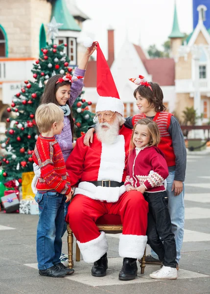 Happy Children With Santa Claus Stock Picture