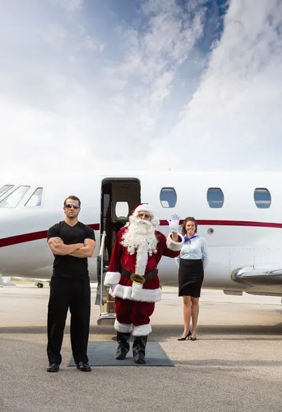 Santa with modern sleigh — Stock Photo, Image