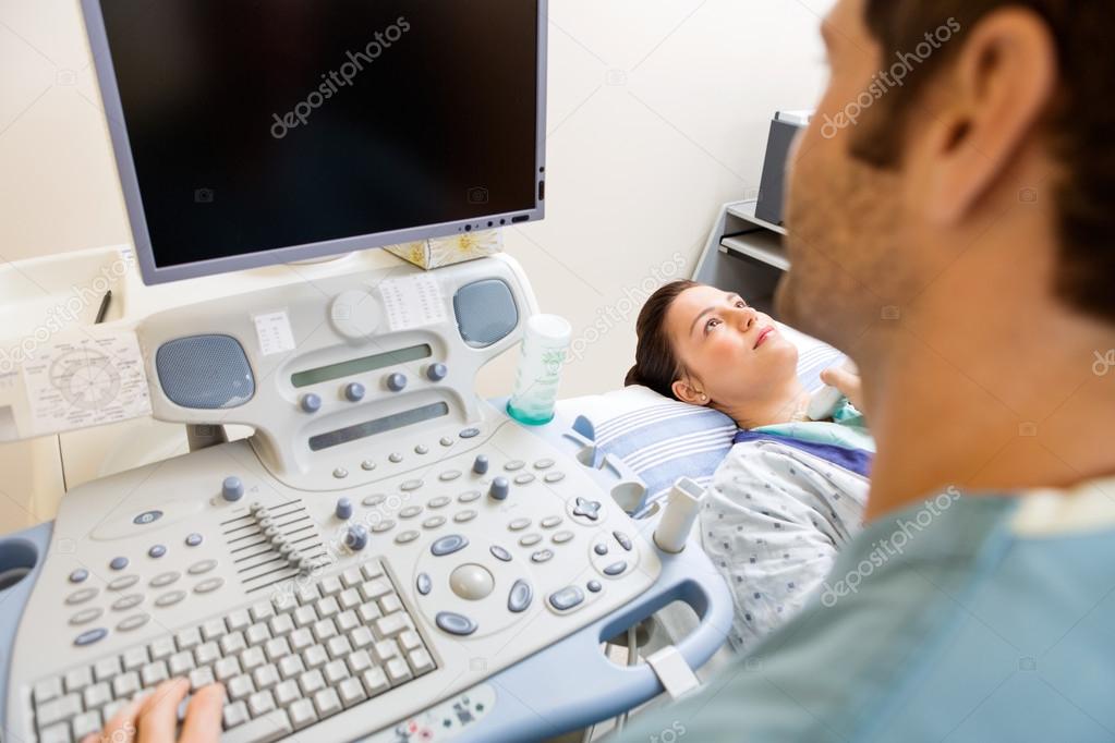 Nurse Performing Ultrasound Procedure
