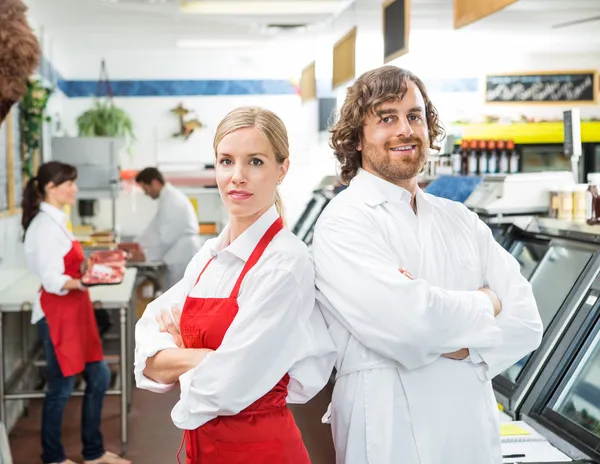 Portrait Of Confident Butchers With Arms Crossed — Stock Photo, Image
