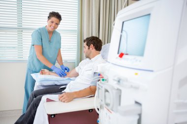 Hemşire portre renal ward üzerinde