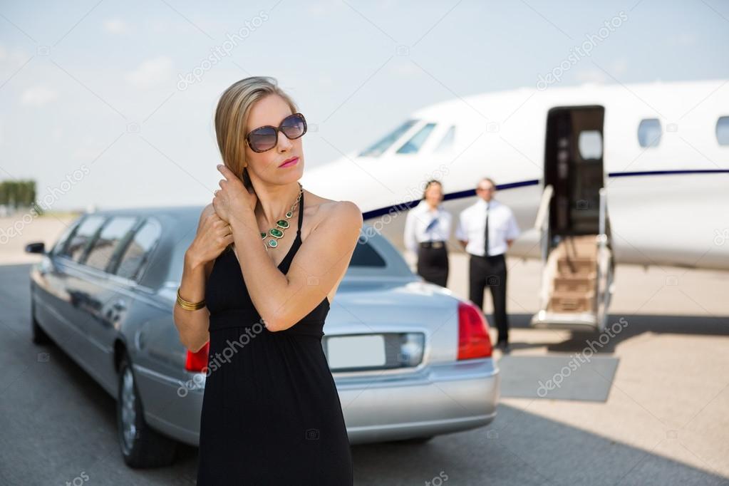 Elegant Woman At Airport Terminal