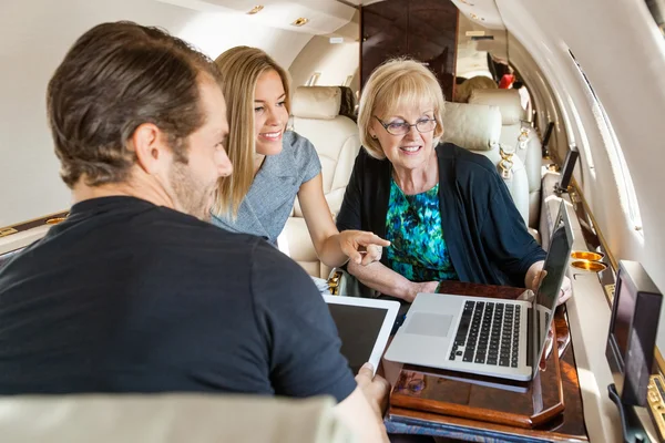 Business People Working In Private Jet — Stock Photo, Image