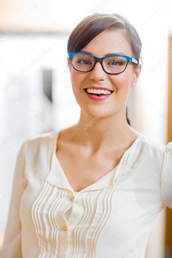 Woman Wearing Glasses In Store