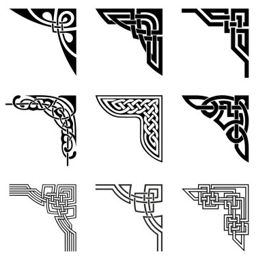 celtic corners set clipart