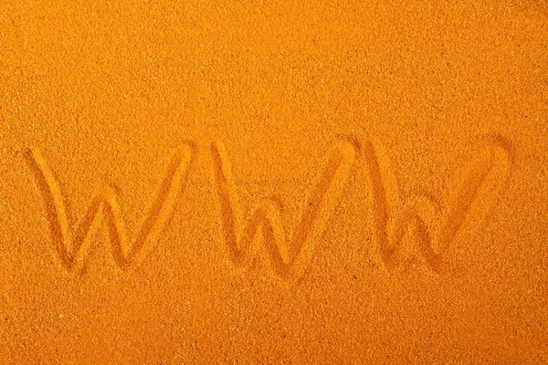 Www op het zand — Stockfoto
