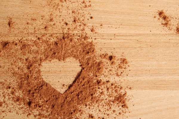 Kształt serca?kakao — Zdjęcie stockowe