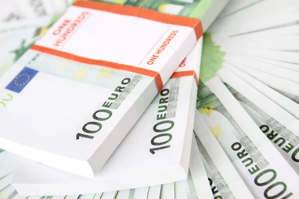 100 euro számlák halom — Stock Fotó