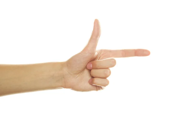 Points a finger — Stock Photo, Image